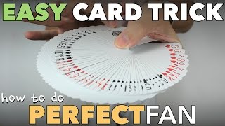 Easy Beginner Card Trick to Fan a Deck of Cards Perfectly  Thumb Fan Tutorial [upl. by Hoover451]