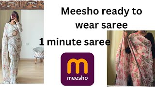 Ready to wear saree from Meesho  1 minute saree from meesho [upl. by Nanaek]