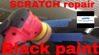 How to repair scratches on black paint New Truck Wet Sand Compound Polish [upl. by Eseilana]