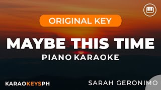 Maybe This Time  Sarah Geronimo Piano Karaoke [upl. by Mazlack]