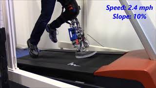 Controlling a Prosthetic Leg with Holonomic and Nonholonomic Virtual Constraints Variable Inclines [upl. by Anirtruc]