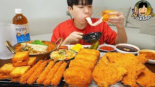 ASMR MUKBANG 직접 만든 대왕 치즈돈까스 먹방 새우튀김 카레 김치 먹방 amp 레시피 Crunchy Cheese Pork Cutlet EATING SOUND [upl. by Clair]