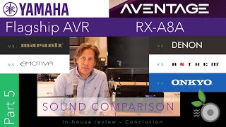 Yamaha Aventage RXA8A  Part 5  Conclusion vs Marantz Denon Anthem Onkyo Emotiva [upl. by Sturdivant570]