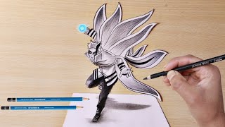 How to draw naruto baryon mode full body  Naruto art  3D [upl. by Ciardap825]