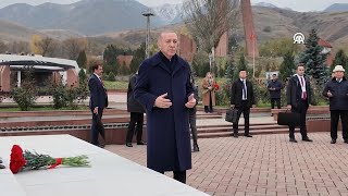 President Erdogan visits the Urkun Monument and Chinghiz Aitmatovs grave [upl. by Ahsiet]