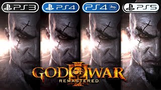 God of War 3  PS3 vs PS4 vs PS4 Pro vs PS5  Graphics Comparison Side by Side 4K [upl. by Annaeel]