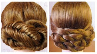 2 Braided Low Bun Hairstyle For Ladies 😍 Perfect Elegant Updo Step By Step [upl. by Ilatan209]