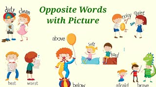 Opposite Words with Picture  English  learn opposite words [upl. by Amabelle]