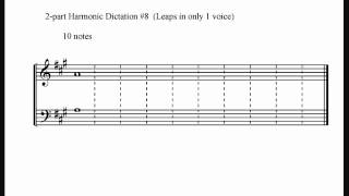 2 Part Harmonic Dictation 8 10 notes Leaps in only 1 voice [upl. by Lorac167]