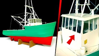 Cardboard ship Andrea Gail how to make an RC model of a fishing boat [upl. by Delphinia]