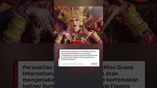 Nova Liana mengenakan national costume tema kuliner Sumatra Barat di Miss Grand International 2024 [upl. by Halueb]