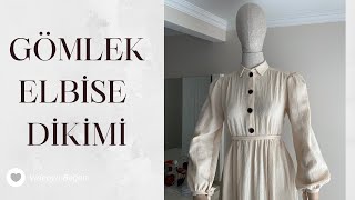 GÖMLEK ELBİSE DİKİMİ MERVE AKTAŞ ELBİSE DİKİMİ [upl. by Pouncey]