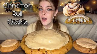 GIANT GOOEY PUMPKIN CINNAMON ROLL COOKIE MUKBANG Vegan [upl. by Ebeneser]