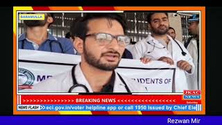 Interns and MBBS students at GMC Baramulla recently staged a protest outside the aca [upl. by Naaitsirhc119]