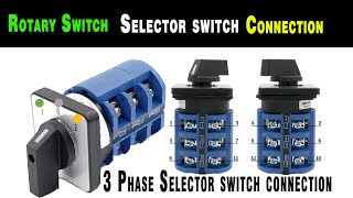 3 Phase Changeover Rotary Switch Connection  3 Phase Rotary Switch  2 Way Selector Switch [upl. by Scrivings988]