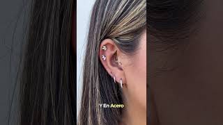 Pendientes para Oreja piercing helixpiercing jewelry piercingjewelry joyeriafina moda fashion [upl. by Tanney]