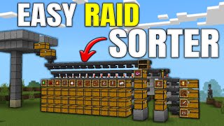 Easy 121 Raid Item Sorter in Minecraft Bedrock MCPEXboxPSSwitchPC [upl. by Seeto541]