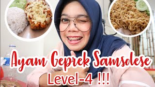 REVIEW AYAM GEPREK SAMSOLESE LV4 Pedas atau Enggak KulinerBarengNanda Ep1 [upl. by Lydie]