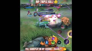 RIP TRIPLE KILL MLBB🔥 mlbbshorts mlbbhighlights highlights mlbb shorts [upl. by Aerdnaed]