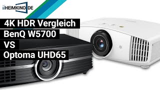 Beamer Test BenQ W5700 vs Optoma UHD65  HDR und DCI Farbraum Vergleich  Tuning Möglichkeiten [upl. by Letniuq]