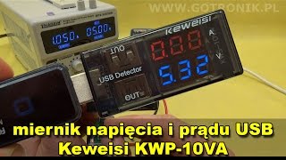 Keweisi KWP10VA Miernik napięcia i prądu USB [upl. by Lemal]