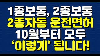 1종보통 2종보통 2종자동 운전면허 10월부터 모두 ‘이렇게’ 됩니다 [upl. by Marva]