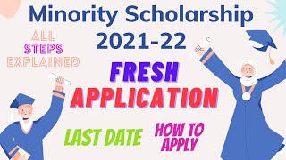 How to apply Fresh scholarship in NSP portal Minority scholarship 202122 National scholarship [upl. by Nerua138]