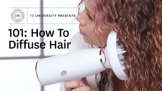 How To Use a Diffuser To Enhance Curls and Add Volume  T3 AireLuxe Hair Dryer [upl. by Ryhpez855]