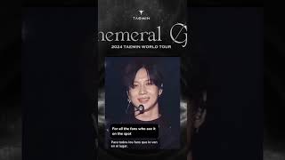 Ephemeral Gaze World Tour message to Fans taemin shinee shineeworld ephemeralgaze taeminbpm [upl. by Luigino]