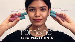 INDIAN SKIN Lip Swatch  Romampnd Zero Velvet Tint Vintage Filter Series Best Korean Lip Tintlimese [upl. by Garry]