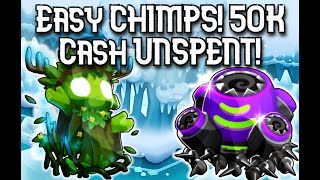 Glacial Path CHIMPS MADE EASY Only 7 Towers and 50K UNSPENT Update 400 Bloons TD6 [upl. by Eiramesor683]