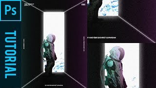 Astronaut Whitehole Poster ala Magdiel Lopez  Tutorial Photoshop CC 2019 [upl. by Beitnes]