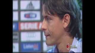 Pippo Inzaghi intervista daddio Ac Milan 20012012 [upl. by Eilraep]