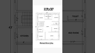 36x43 Ground floor plan 4BHK 1548 sqfthomeplan home housedesign shorts [upl. by Anne-Marie]