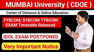 CDOE EXAM TIMETABLE RELEASED 202425Session FYBCOM SYBCOM TYBCOM  Mumbai University [upl. by Yeltneb]