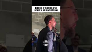 KLAY THOMPSON EMOTIONAL DURING HEARTFELT WELCOME BY GOLDEN STATE WARRIORS STAFF [upl. by Skiba]