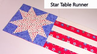 How To Sew A Beginner EightPoint Star Quilt Block  Star Table Runner [upl. by Urias554]