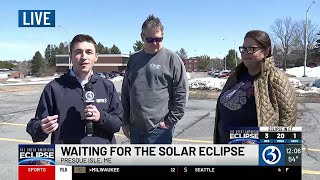 Channel 3s Mike Slifer is in the path of totality in Maine [upl. by Weissberg]