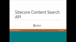 SUG Bangalore  Content Search API in Sitecore 81 using Solr [upl. by Merras925]