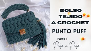 BOLSO TEJIDO A CROCHET 🧶 PUNTO PUFF  PRINCIPIANTES  Paso a Paso [upl. by Otrebliw]