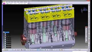 CATIA V5  DMU KINEMATICS  ENGINE [upl. by Notanhoj896]