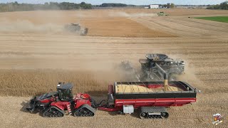 Soybean Harvest in Northwest Ohio with John Deere X9 amp Fendt Ideal Combines [upl. by Korwin]