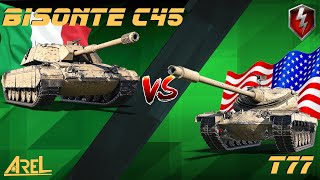 Bisonte C45 vs T77  WoT Blitz  quick comparison and gameplay [upl. by Comethuauc]