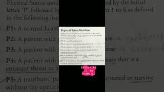 Physical Status Modifiers important anesthesia guidelines cpcexam important shorts [upl. by Zzabahs]