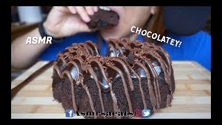 Asmr Triple Chocolate Bundt Cake  Milk Soft Eating Sounds No talking  Asmr SA Eats [upl. by Ardekahs]