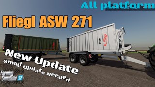 Fliegl ASW 271  New UPDATE for all platforms on FS22 [upl. by Cirda663]