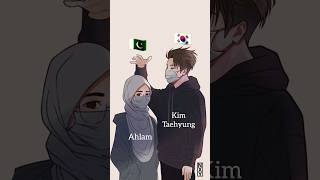 Ahlam 🇵🇰 amp Kim Taehyung 🇰🇷 btsedits kimtaehyung shorts v armies 🫰🫰💜💜 [upl. by Noli]