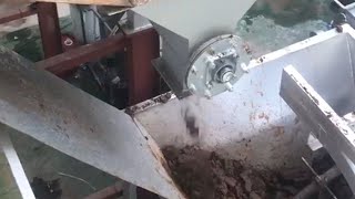 Plate and frame sludge filter press into paddle dryer [upl. by Nnael]