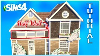 Sims 4 Tutorial  Roofs On Half Walls Base Game  Kate Emerald [upl. by Nalehp]