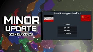 ROBLOX Rise of Nations Minor Update 23122023 NONAGGRESSION PACTS amp PUPPETS IDEOLOGY [upl. by Elene]